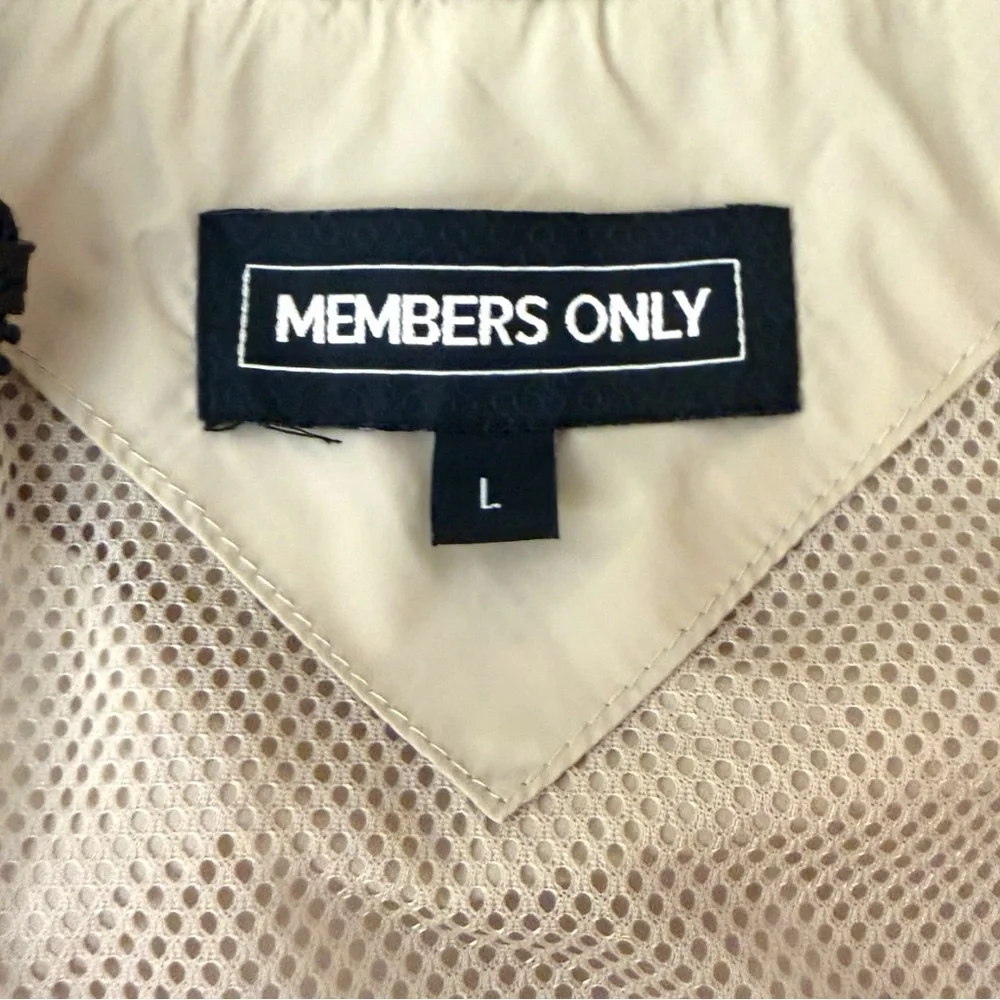 Members Only Packable Windbreaker Mariner Jacket Tan Khaki Size Large